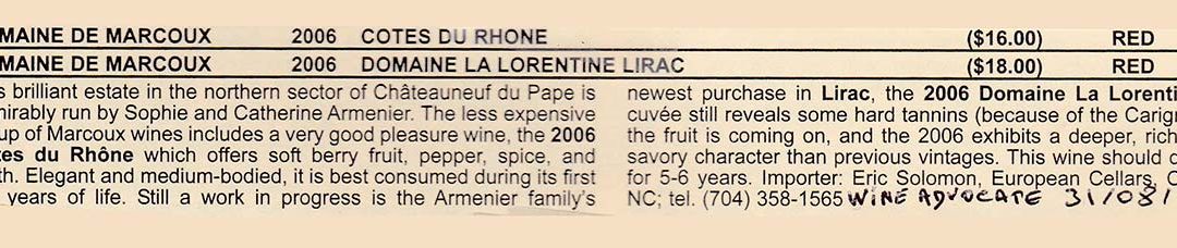 Robert Parker – millésime : 2006