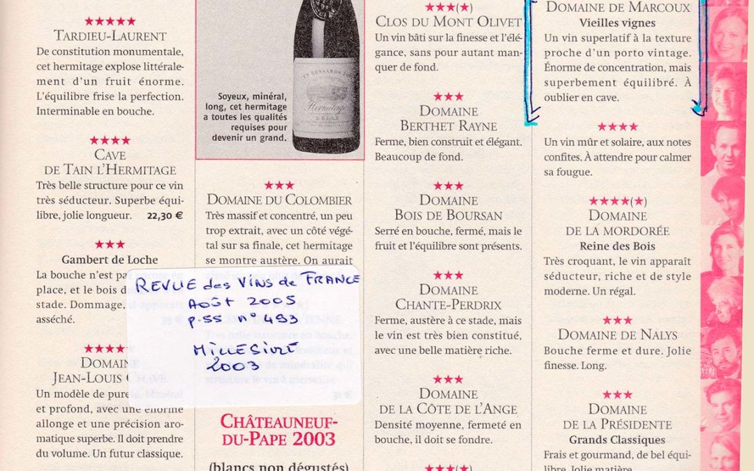 Revue du Vin de France – millésime : 2003
