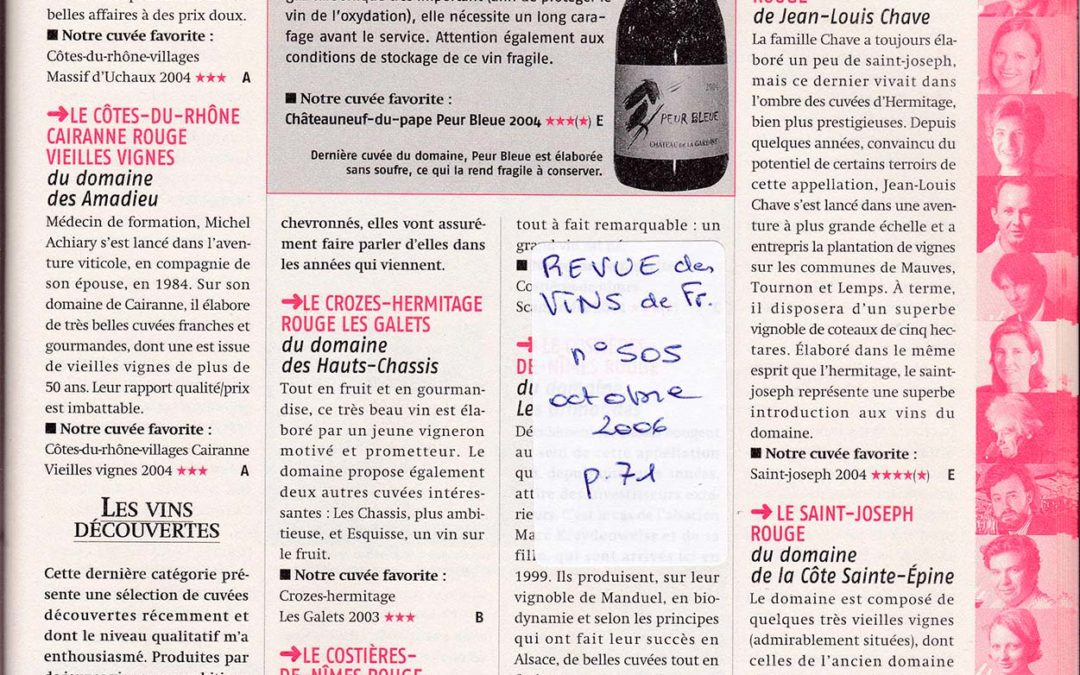 Revue du Vin de France – millésime : 2005