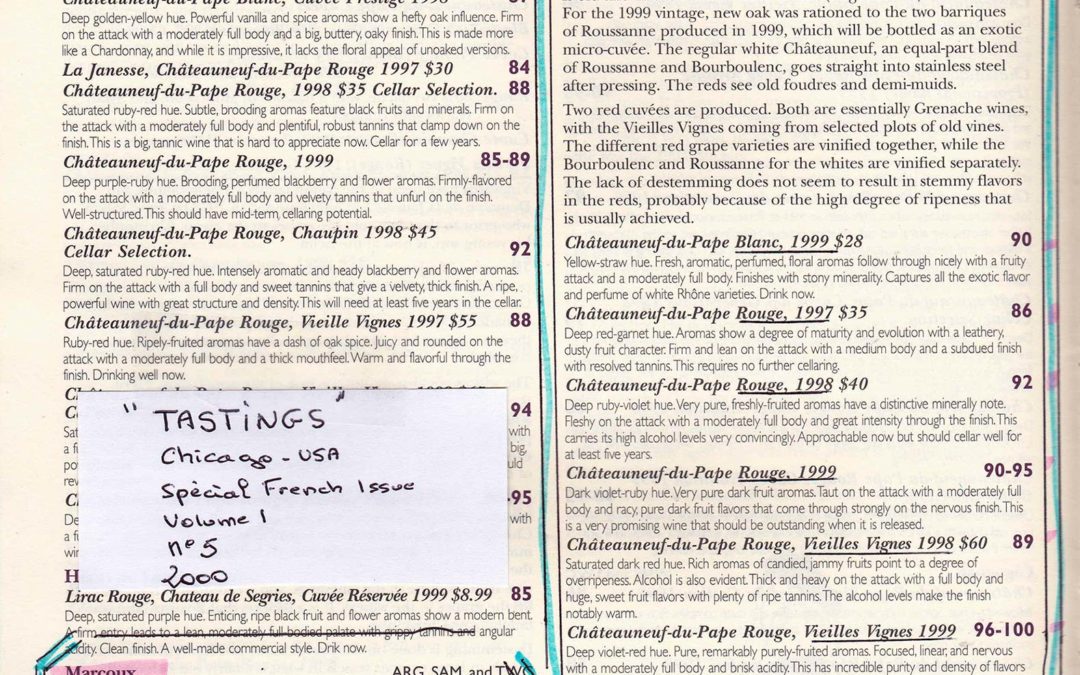 Tastings – Millésimes : 1997 – 1998 – 1999