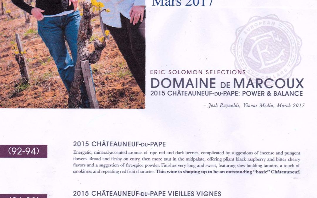 Vinous – Millésime : 2015