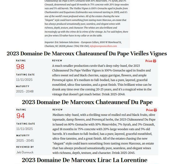 Jeb Dunnuck November 2025- 2023 vintage