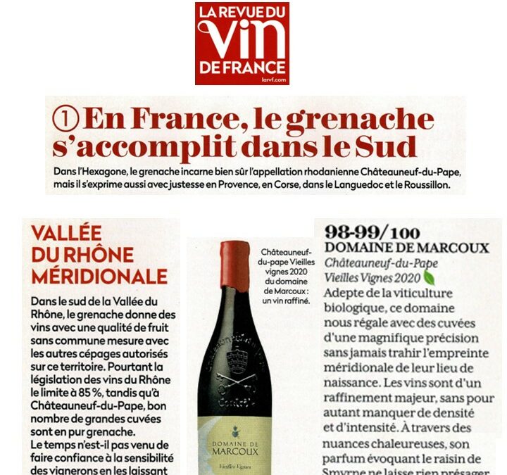 Revue du Vin de France – Février 2023 – Châteauneuf rouge Vieilles Vignes 2020 – 98-99/100